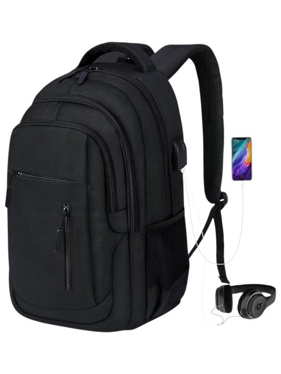 lumbardy Other - Waterproof Laptop Backpack USB Charging Port Travel School Bag Black